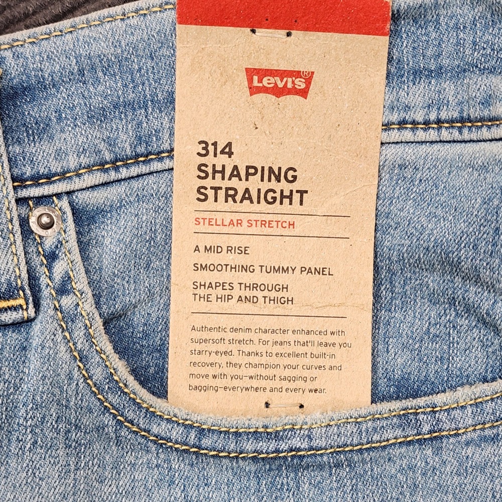 Levi's‎ 314 Shaping Straight Jeans Women 22W M Blue Stellar Stretch Mid Rise NWT - Picture 11 of 11